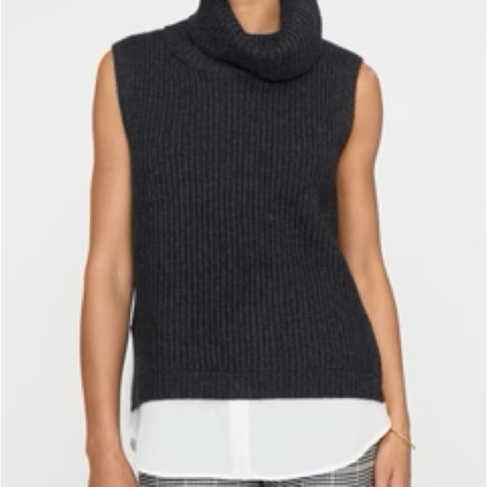 Brochu Walker Archer Sleeveless Looker Charcoal Sleeveless Turtleneck Sweater
